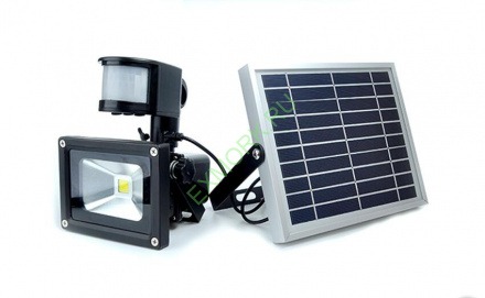  LED прожектор 30 ватт на солнечной батарее с датчиком движения  