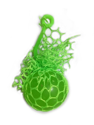 Игрушка-мялка антистресс зеленый шарик, зеленая сетка
