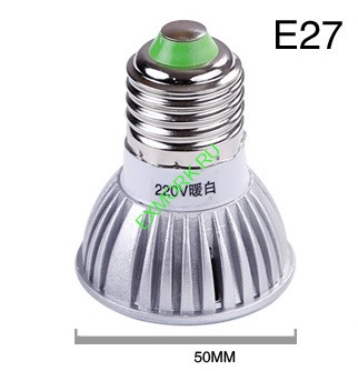 Светодиодная лампа E27 220В 3 ватта натуральный белый