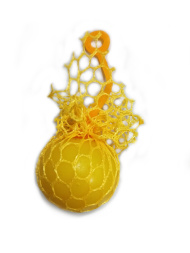 Игрушка-мялка антистресс желтый шарик, желтая сетка