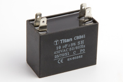 Конденсатор пусковой 8мкф 450VAC 5% (48Х22Х35) CBB61-C клеммы TITAN CBB61-С805J450V048022035