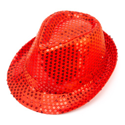 Шляпа красная со светодиодной подсветкой RGB