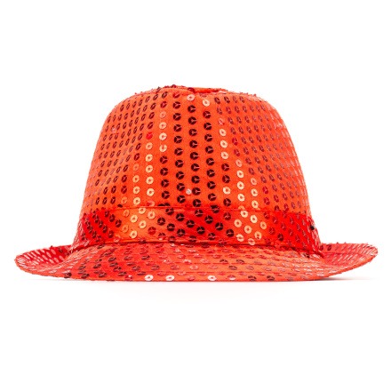 Карнавальная шляпа с пайетками красная