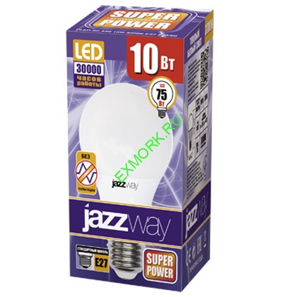 Светодиодная лампа Jazzway PLED-SP A60 10Вт 3000К Е27
