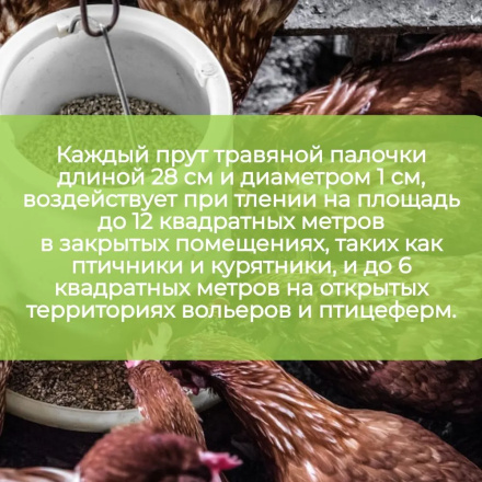 Репеллент от пухоеда и пероеда для кур Exmork, 10 палочек по 28см, натуральный состав