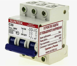 УЗОН SUNTEK-C 50А устройство защиты от отгорания нуля и перенапряжений
