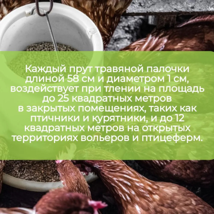 Репеллент Exmork уничтожение пухоеда/пероеда, вшей, клещей 5 палочек по 58 см для кур и птиц