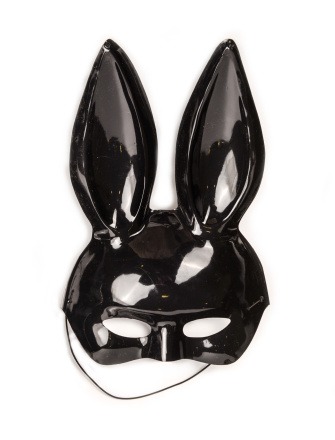 Карнавальная маска кролика черная глянец