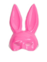 Карнавальная маска кролика розовая глянец