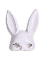 Карнавальная маска кролика белая глянец