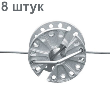 Натяжитель провода веревки и троса круглый 8 штук для электропастухов и шпалер виноградников