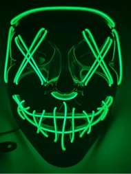 Неоновая маска судная ночь зелёно-чёрная 