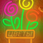 Неоновая вывеска Цветы 39х27 см
