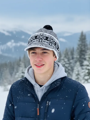 Шапка Андрея Пальто из Слово Пацана чёрно-белая