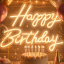 Неоновая вывеска Happy Birthday 42х30,5 см белый теплый