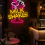 Неоновая вывеска MILK SHAKES 32х37см