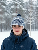 Шапка Андрея Пальто из Слово Пацана синяя Шапка Андрея Пальто из Слово Пацана синяя