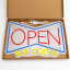 Неоновая вывеска OPEN WELCOME 40х28 см, на прозрачной подложке