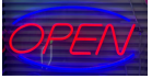 Неоновая вывеска OPEN 45х22 см красно-синяя