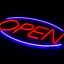 Неоновая вывеска OPEN 45х22 см красно-синяя