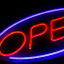 Неоновая вывеска OPEN 45х22 см красно-синяя