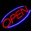 Неоновая вывеска OPEN 45х22 см красно-синяя