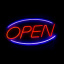 Неоновая вывеска OPEN 45х22 см красно-синяя