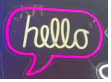 Неоновая вывеска hello 35х23 см