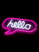 Неоновая вывеска hello 35х23 см