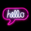 Неоновая вывеска hello 35х23 см