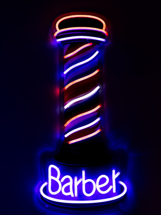 Неоновая вывеска Barber 60х27 см
