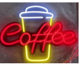 Неоновая вывеска Coffe 55х42 см