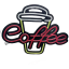 Неоновая вывеска Coffe 55х42 см