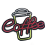 Неоновая вывеска Coffe 55х42 см
