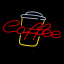 Неоновая вывеска Coffe, размер 55х42 см, на прозрачной подложке