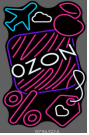 Неоновая вывеска OZON 50х84 см