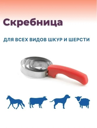 Скребок скребница спиральная для шкур, нержавеющая сталь, 6 спиралей